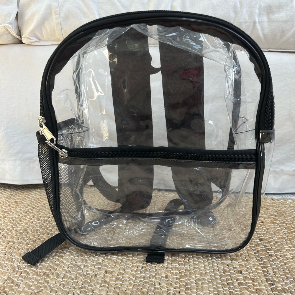 Clear Backpack with Black Trim